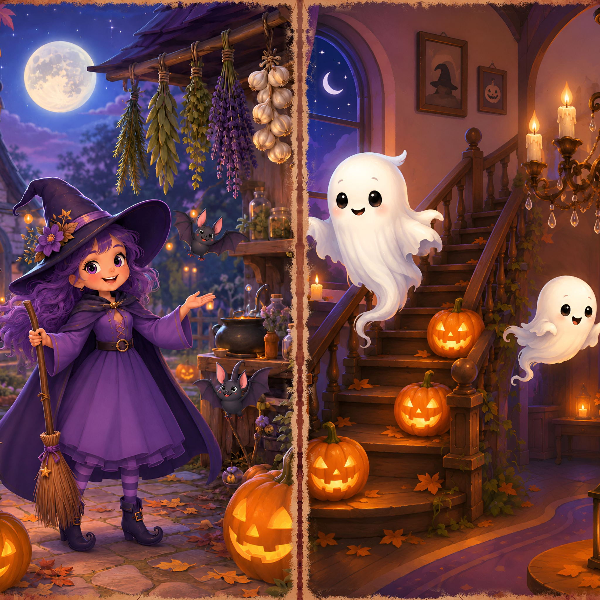 LunicArtDesign Witch Halloween material paper 5.5 x 8.5 inches 20 different sheets