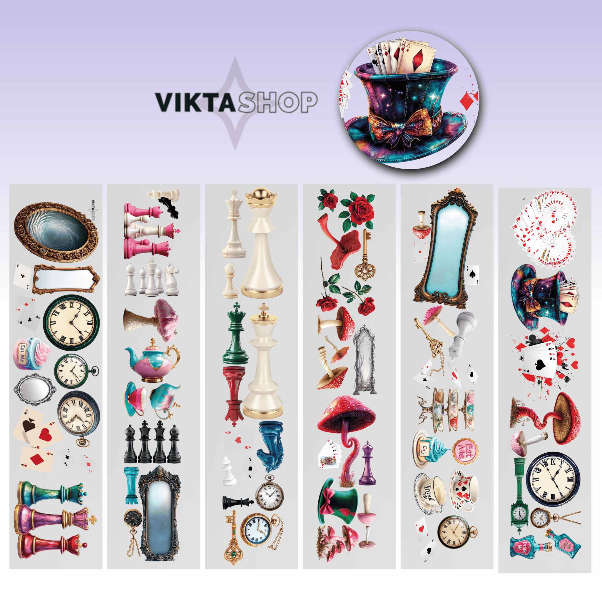 Viktashop Alice Clock PET tape 8cm x 2.5m