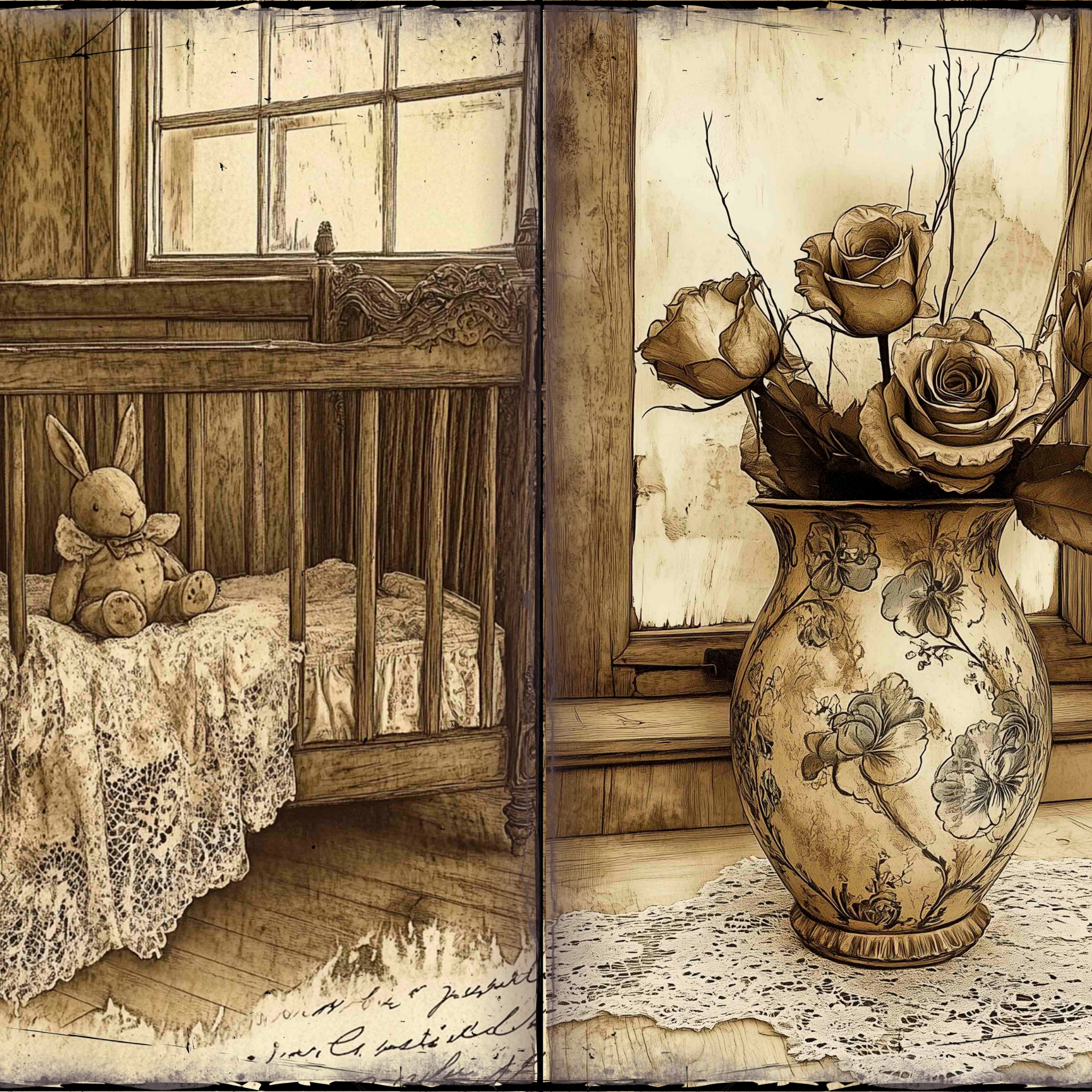 LunicArtDesign Abandoned House material paper 5.5 x 8.5 inches 20 different sheets