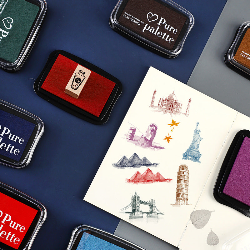 Retro Color Ink Pad – 12 Color Options, for Finger Painting & Stamp DIY - ViktaShop