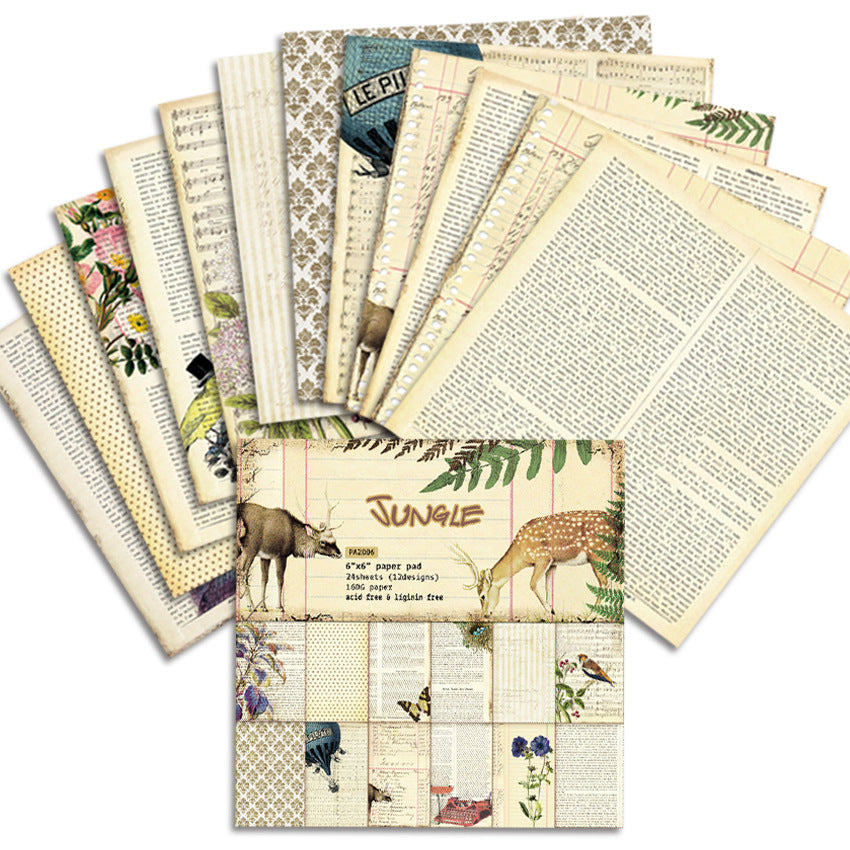 Jungle Pattern Background Paper – 24 Sheets - ViktaShop