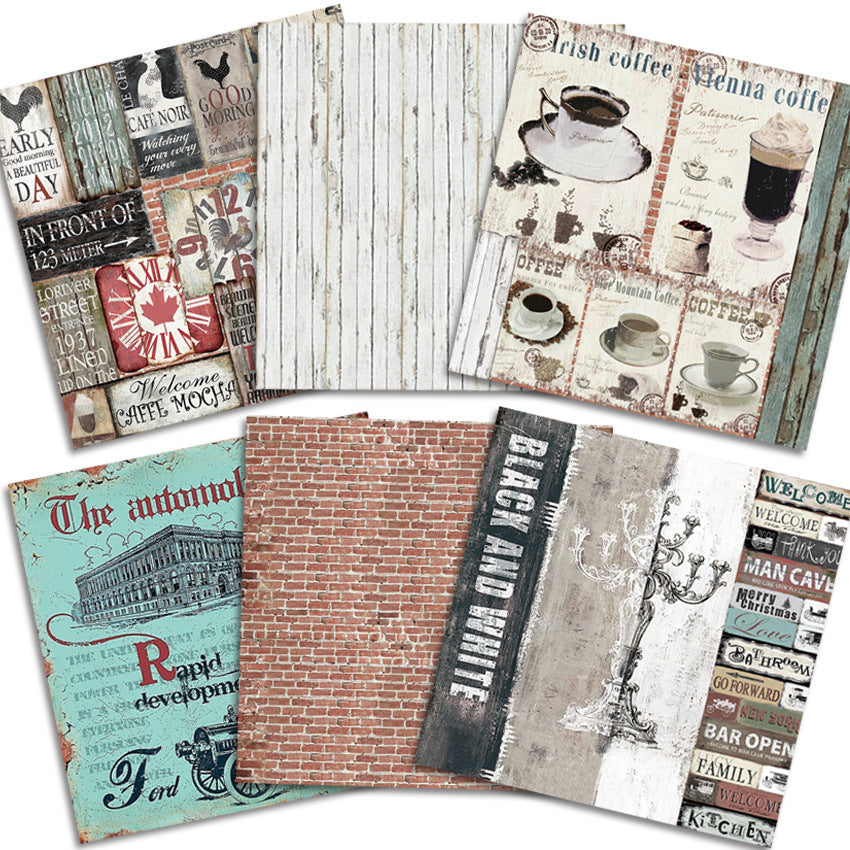 Caffeteria S DIY Photo Album Junk Journal Pattern Paper - 24 Sheets - ViktaShop