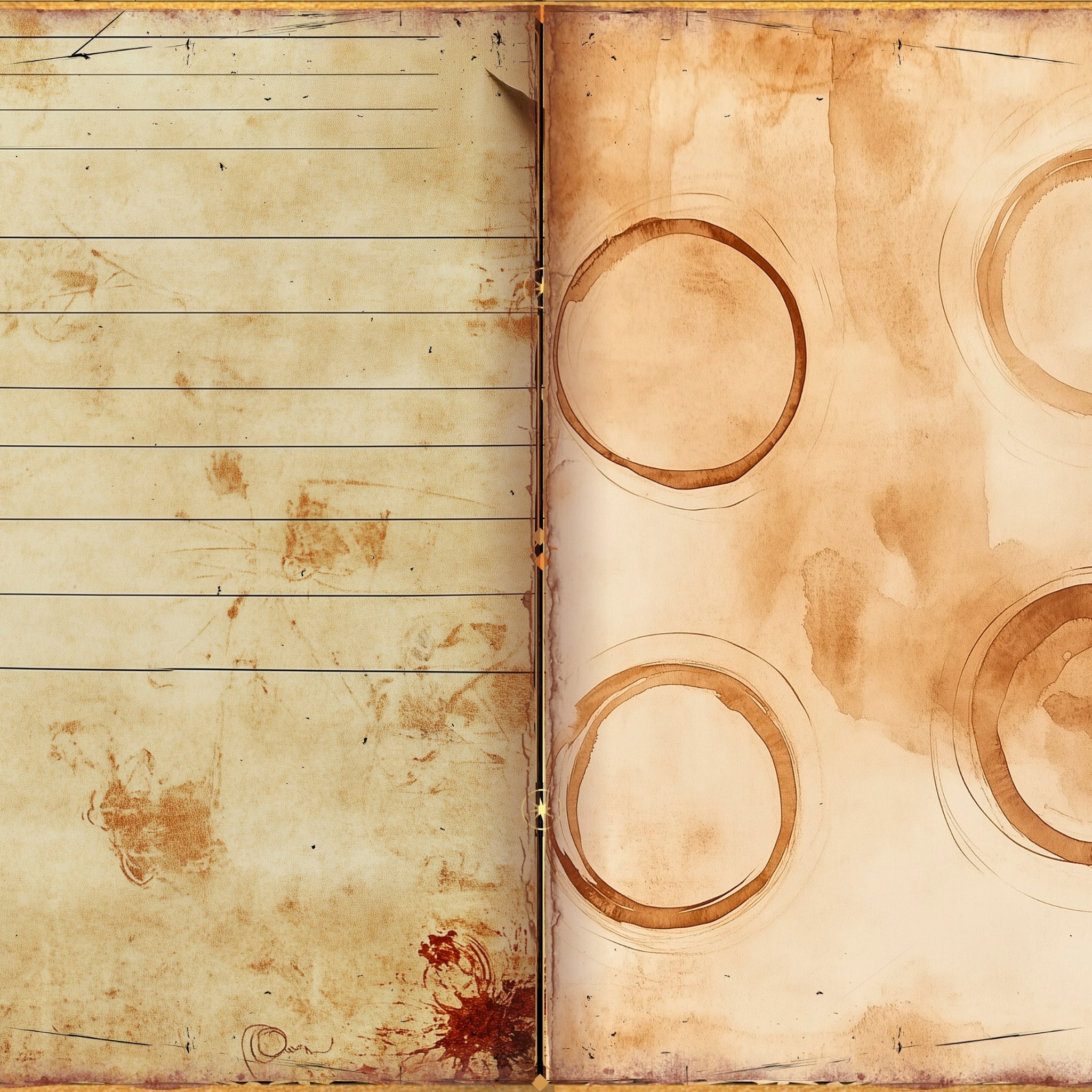 LunicArtDesign Cofee Stained material paper 5.5 x 8.5 inches 20 different sheets