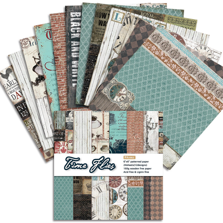 Caffeteria S DIY Photo Album Junk Journal Pattern Paper - 24 Sheets - ViktaShop