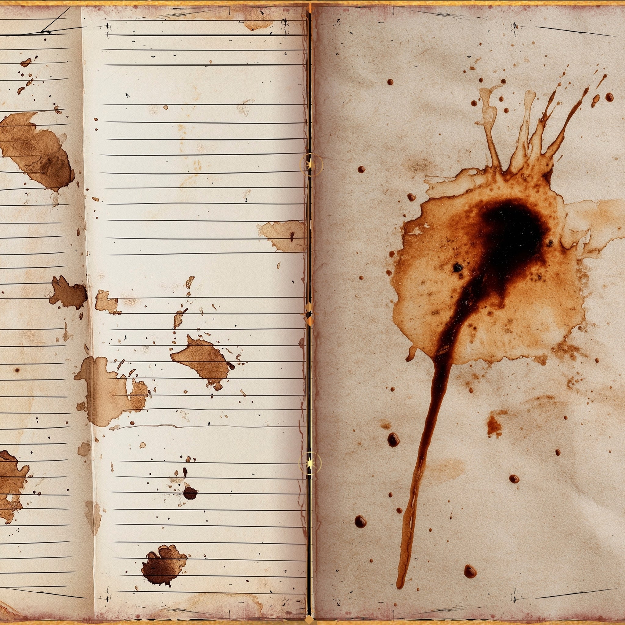 LunicArtDesign Cofee Stained material paper 5.5 x 8.5 inches 20 different sheets