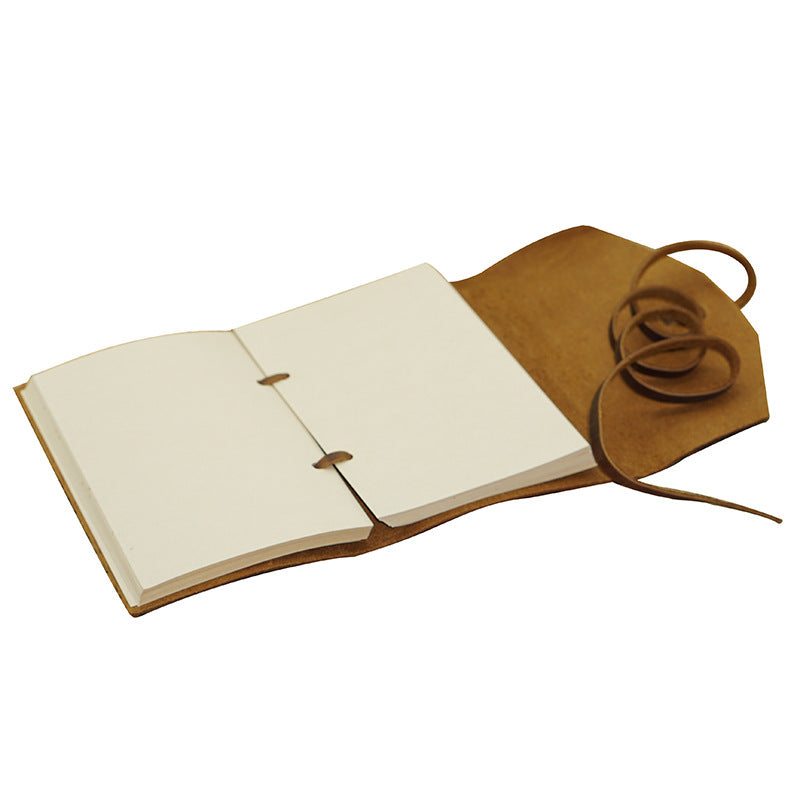 Genuine Cowhide Travel Notebook – Hand-Tied Rope Journal, 2 Options - ViktaShop