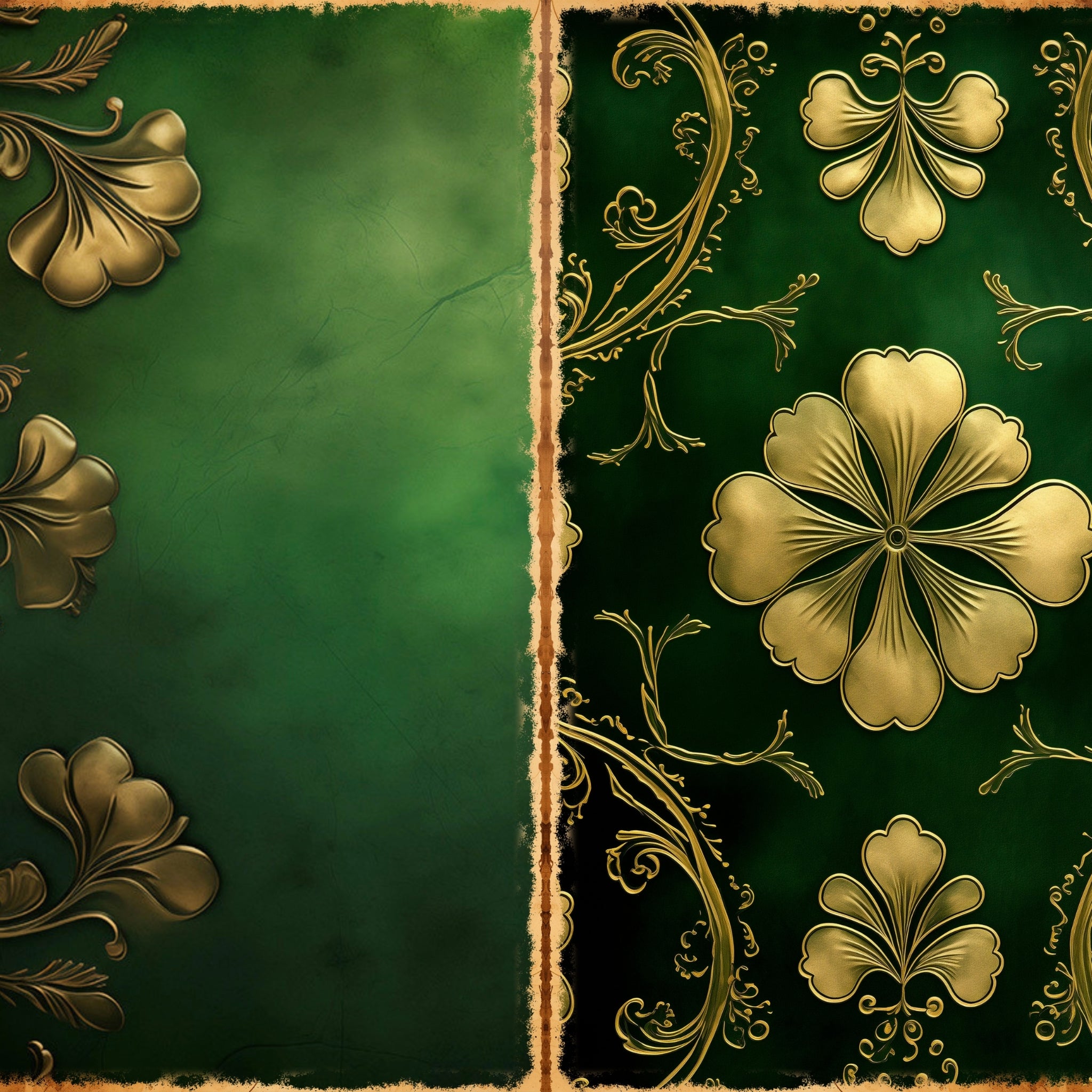 LunicArtDesign Clover Green material paper 5.5 x 8.5 inches 20 different sheets