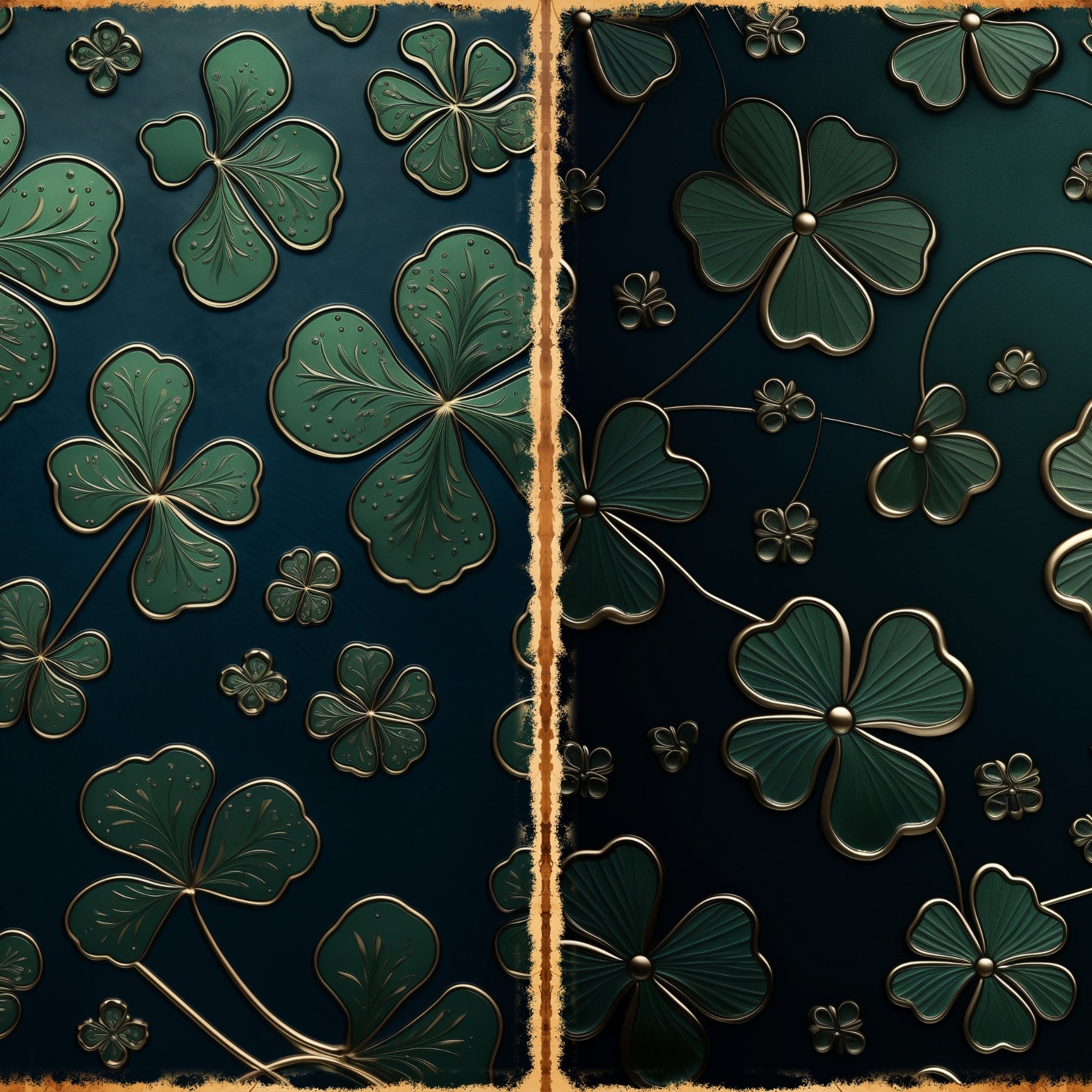 LunicArtDesign Clover Green material paper 5.5 x 8.5 inches 20 different sheets