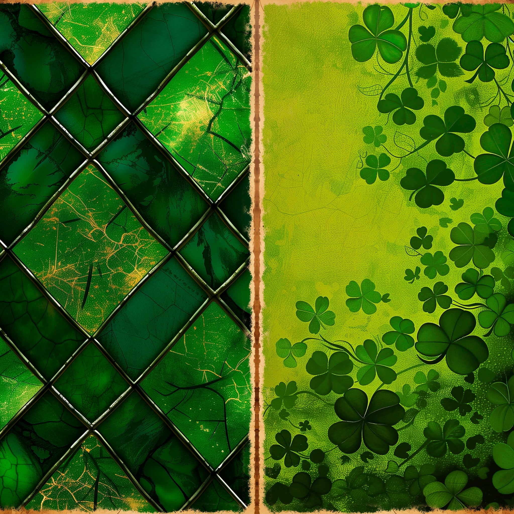 LunicArtDesign Clover Green material paper 5.5 x 8.5 inches 20 different sheets
