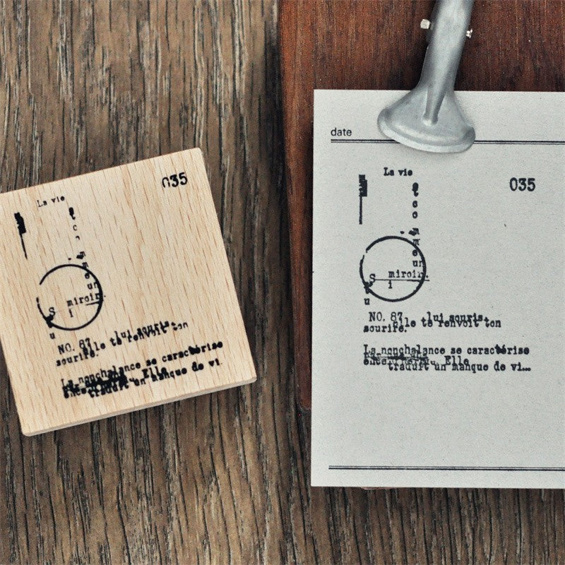 Collage Wooden Rubber Stamp - ViktaShop