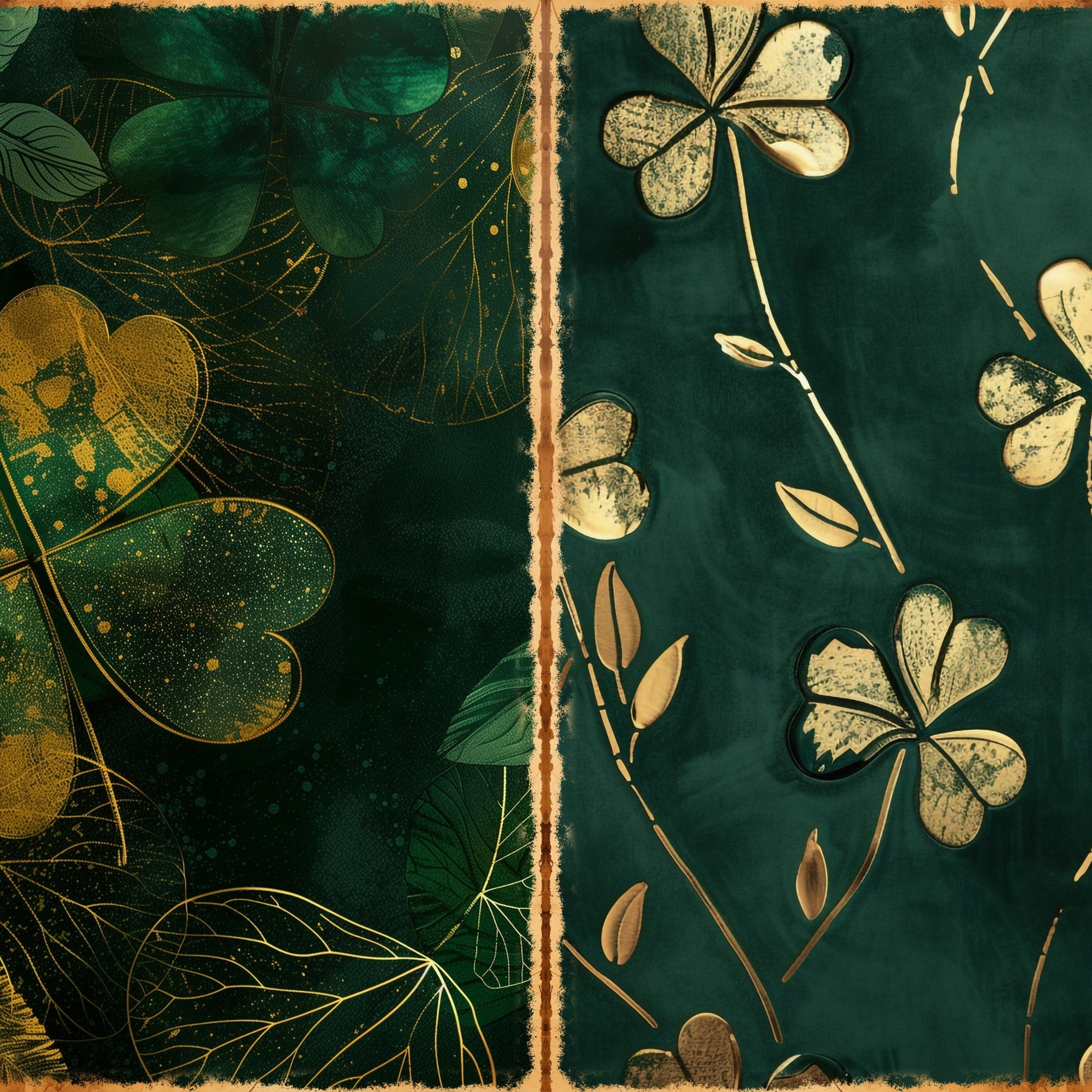 LunicArtDesign Clover Green material paper 5.5 x 8.5 inches 20 different sheets