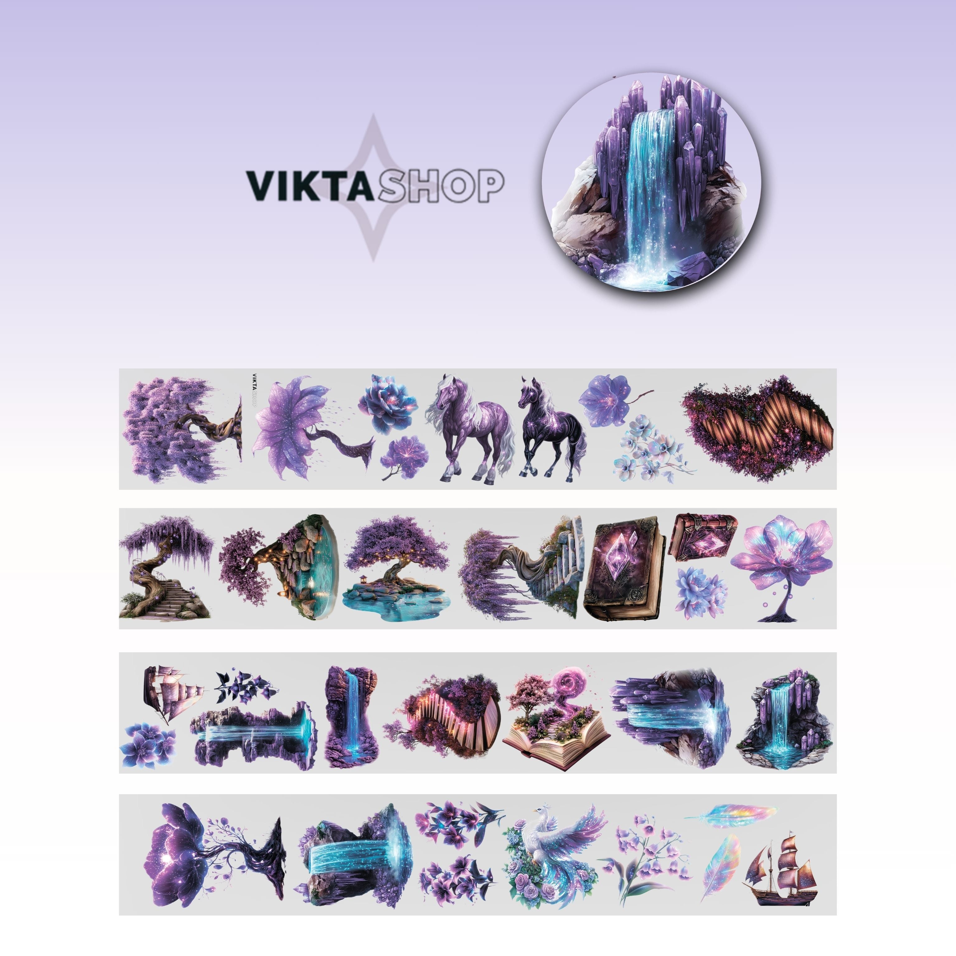 Viktashop Purple Magic Landscape PET Tape 10cm x 1.25m - ViktaShop