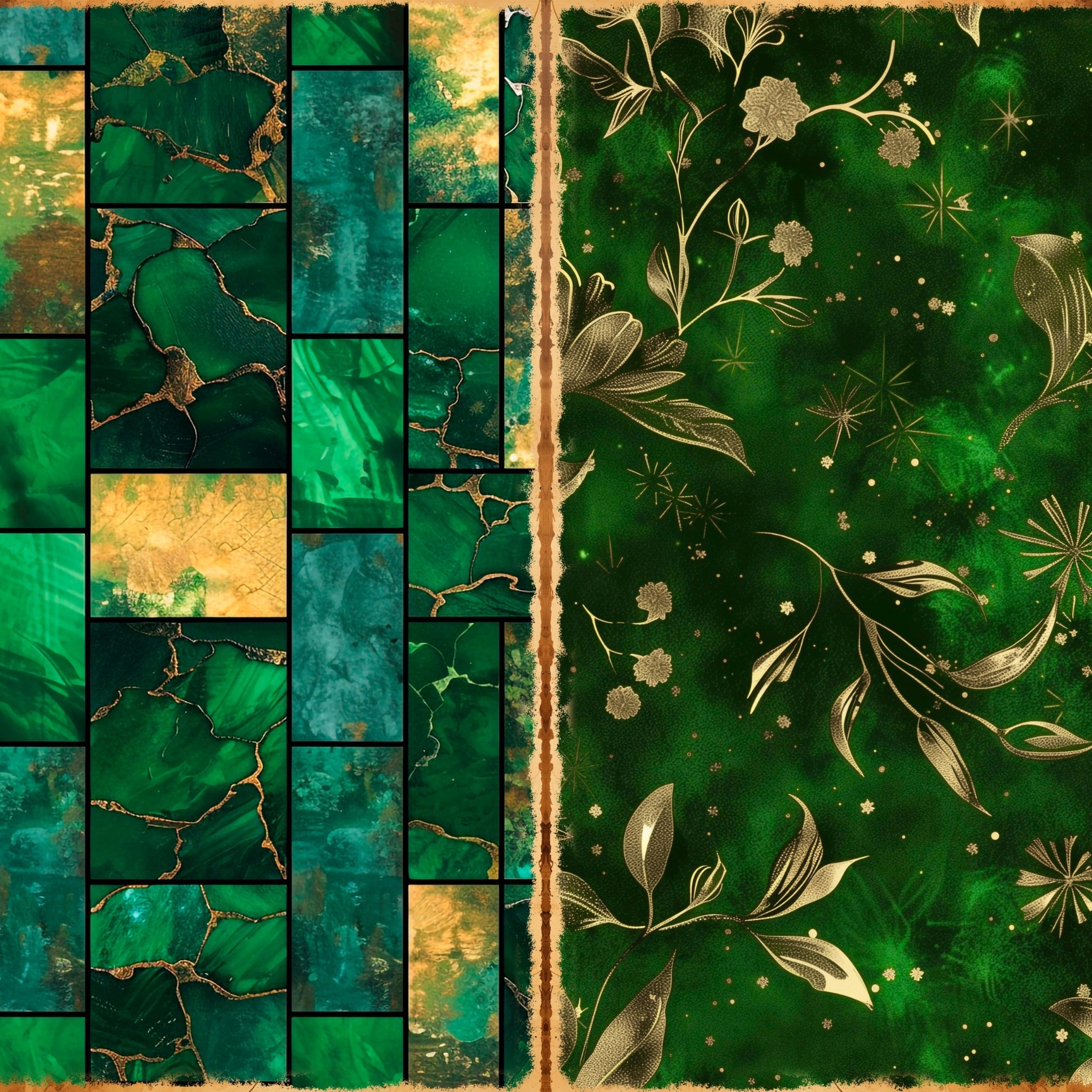 LunicArtDesign Clover Green material paper 5.5 x 8.5 inches 20 different sheets