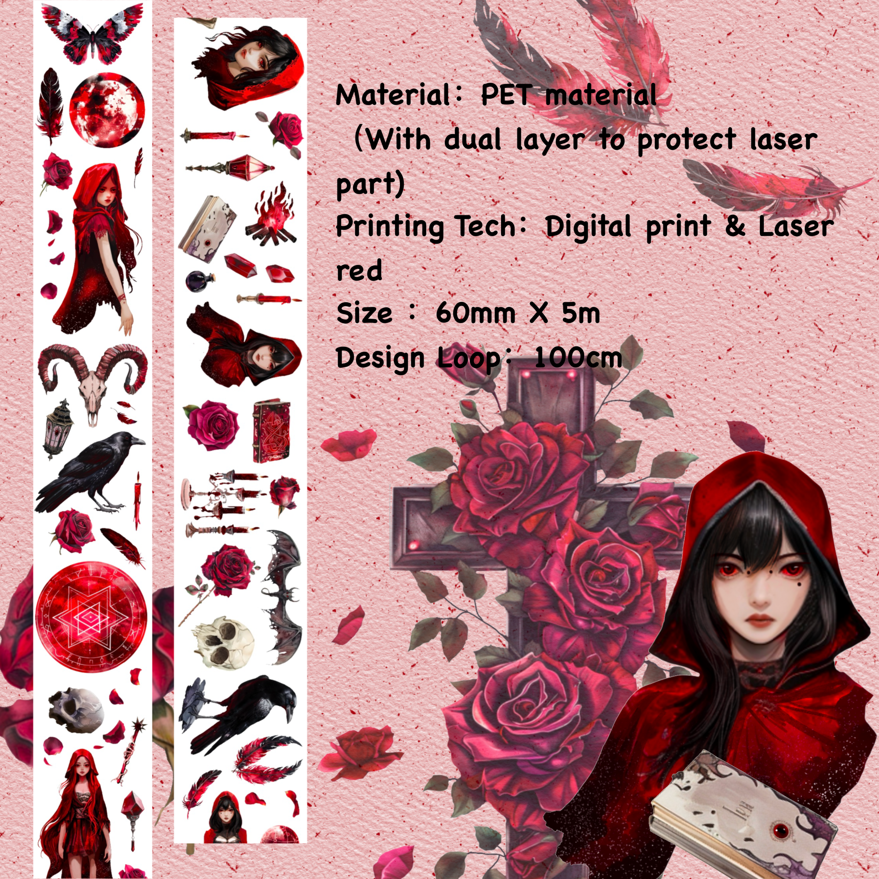 Shiimmer Hex Sphere PET Tape 6cm x 5m