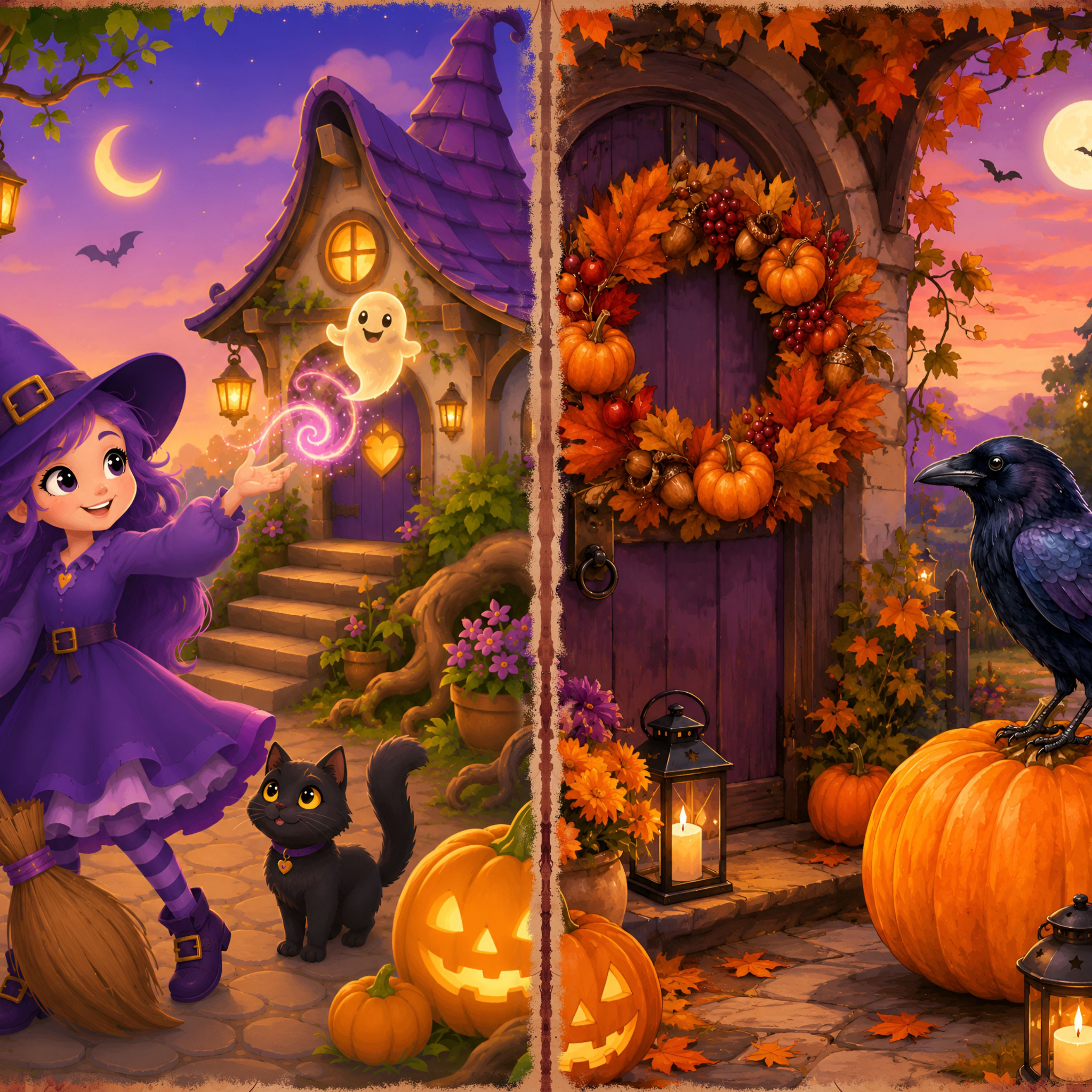 LunicArtDesign Witch Halloween material paper 5.5 x 8.5 inches 20 different sheets