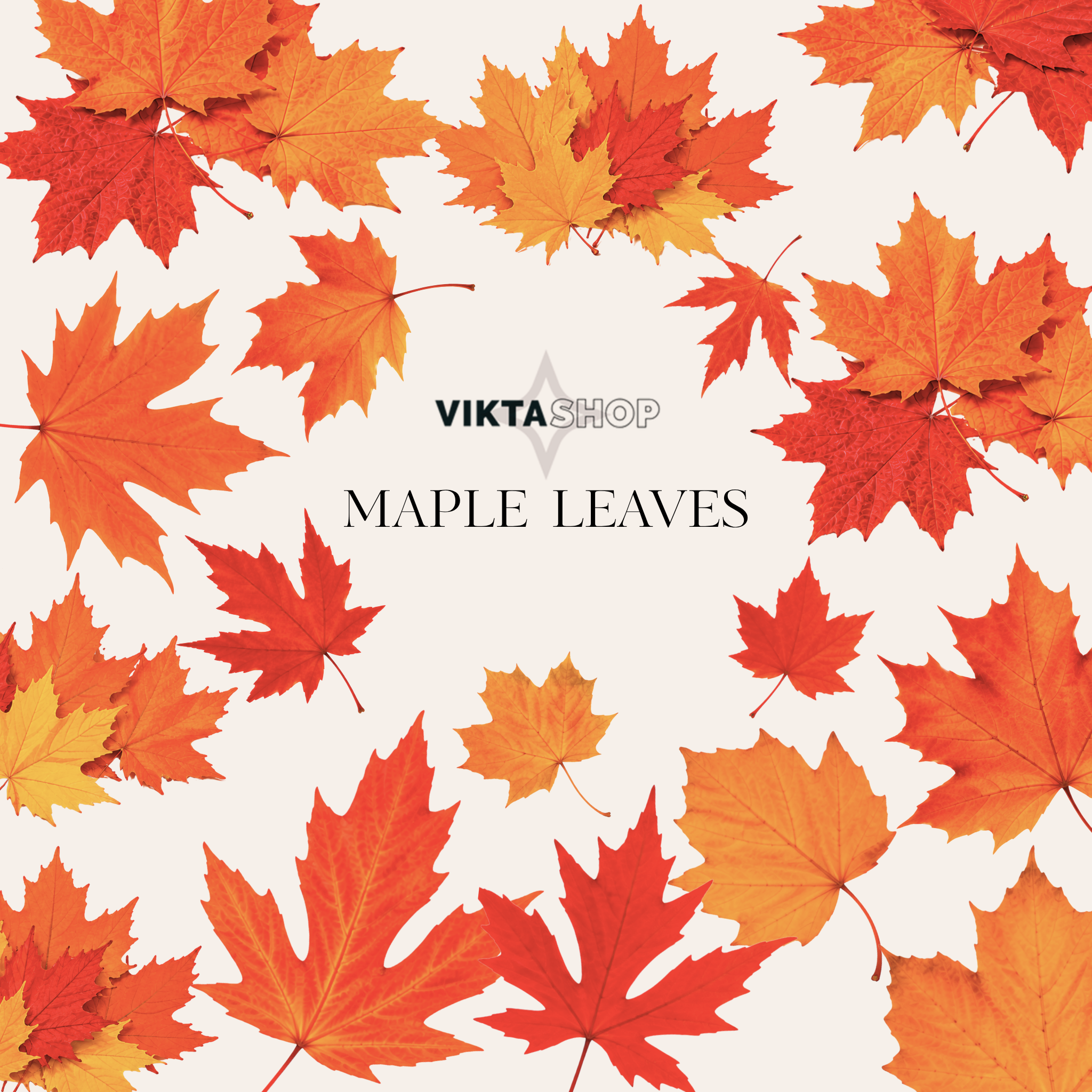 Viktashop Maple Leaves Precut PET Stickers 15cm x 21 cm