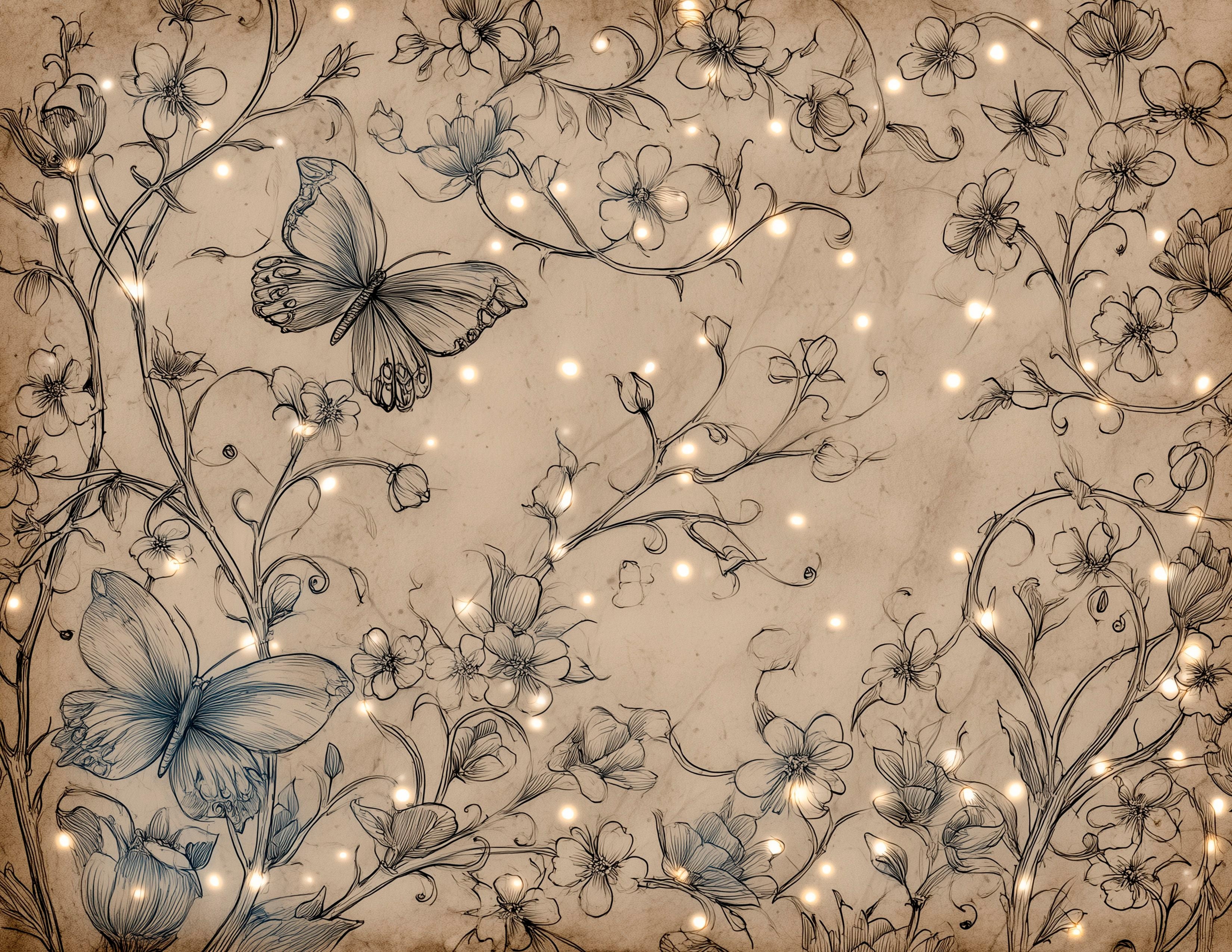 LunicArtDesign Fairy background material paper 11 x 8.5 inches 10 different sheets - ViktaShop