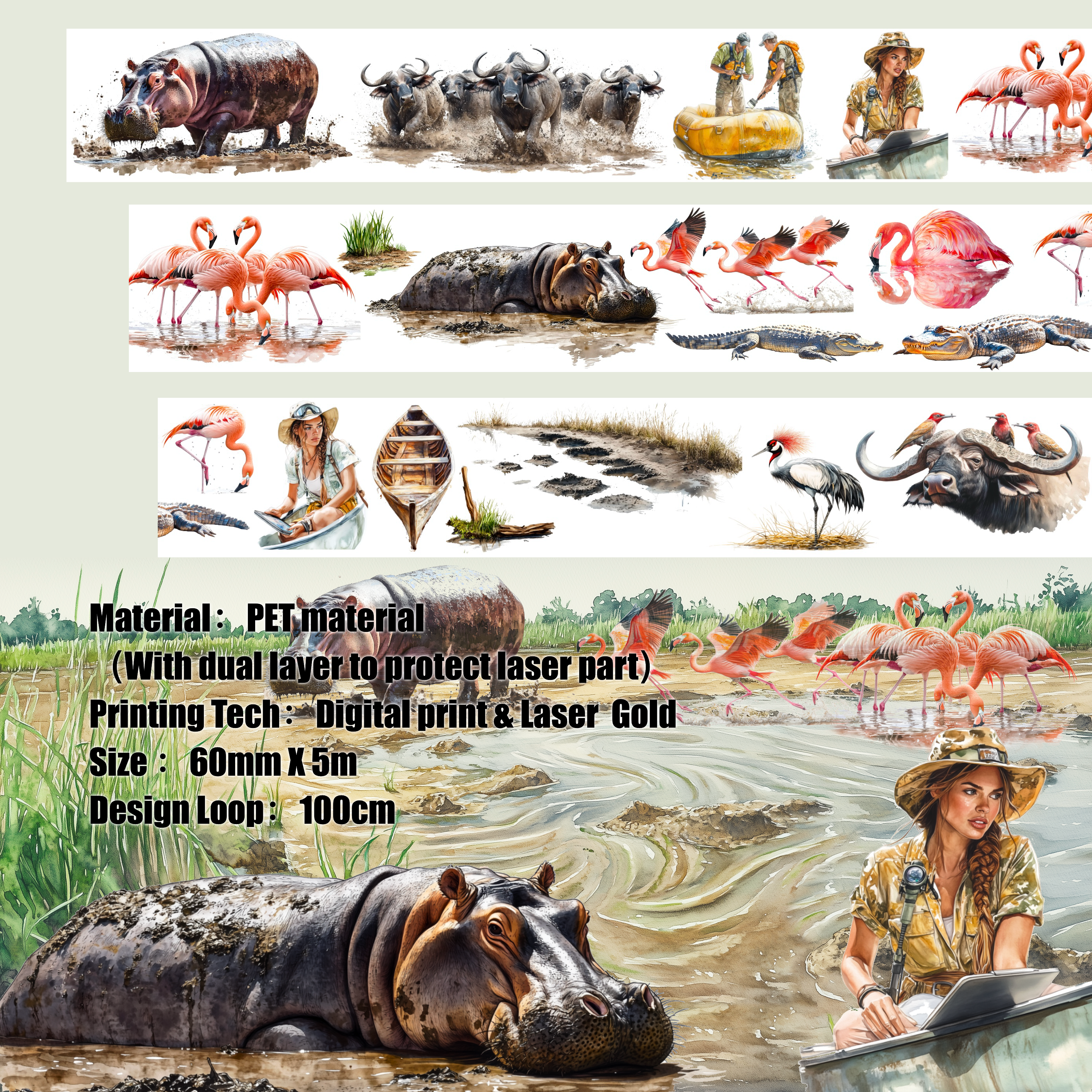 Shiimmer River Bank PET Tape 6cm x 1m