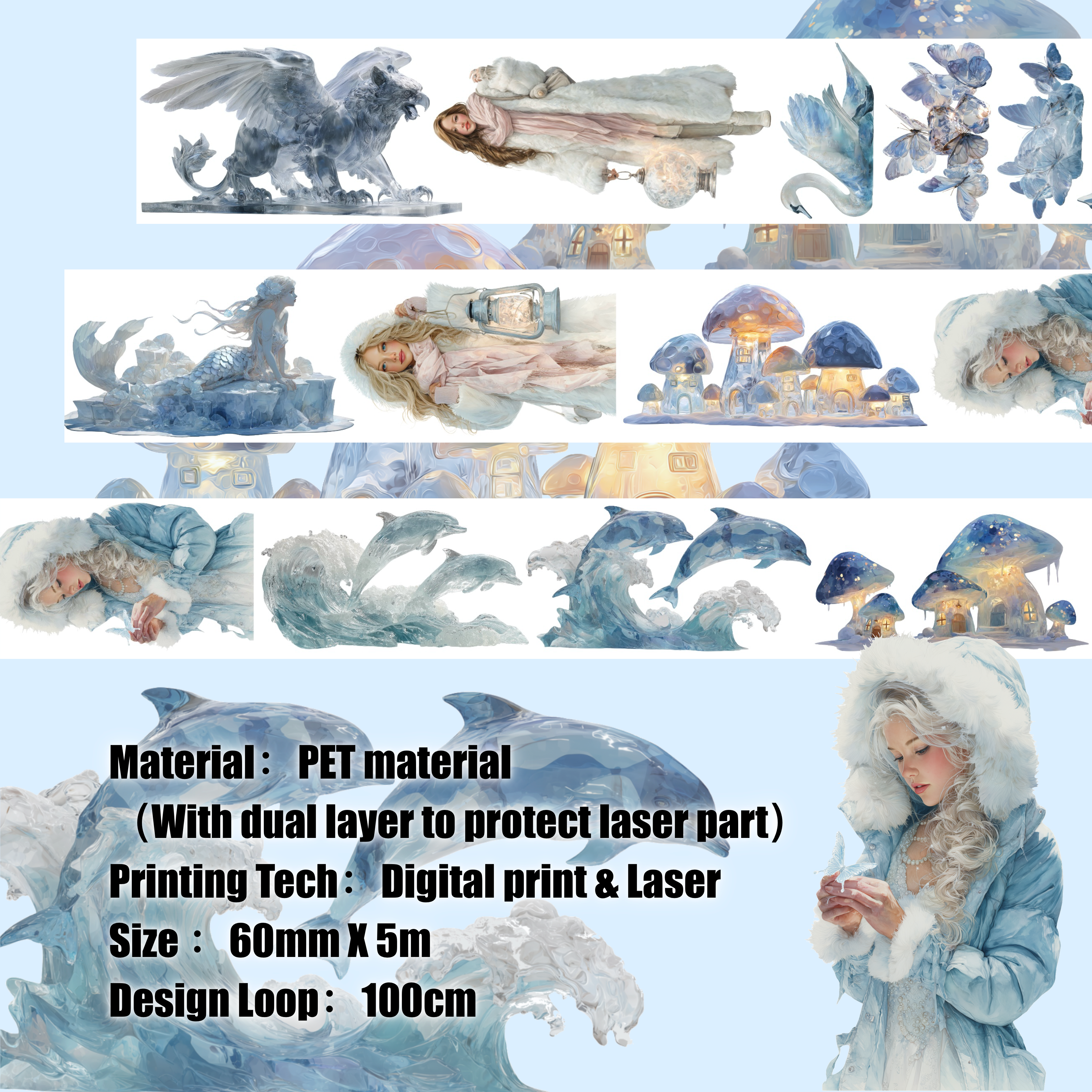 Shiimmer Ice Sculpture Gallery PET Tape Vol.2 6cm x 1m