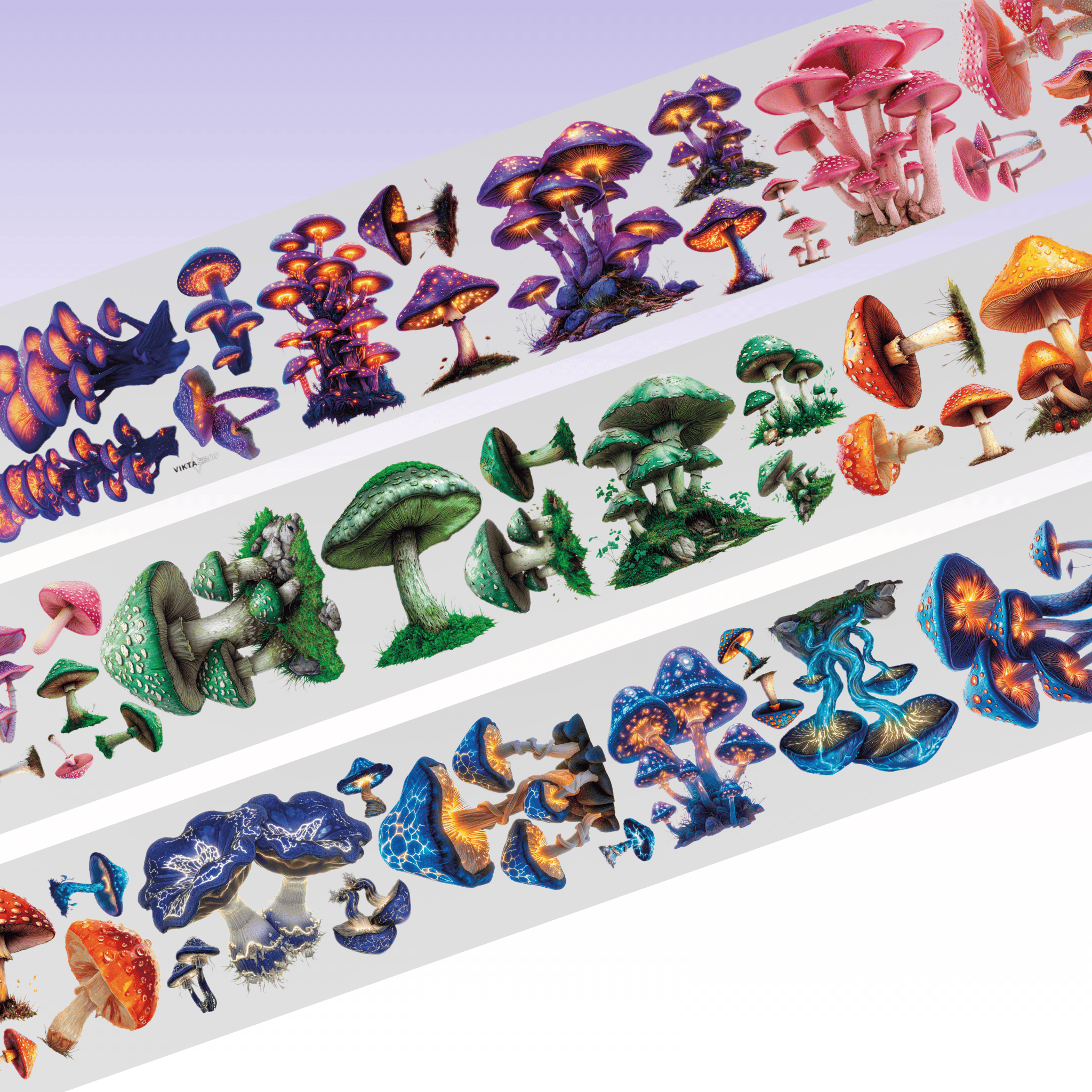 Viktashop Magic Mushrooms PET tape 7cm x 1.25m