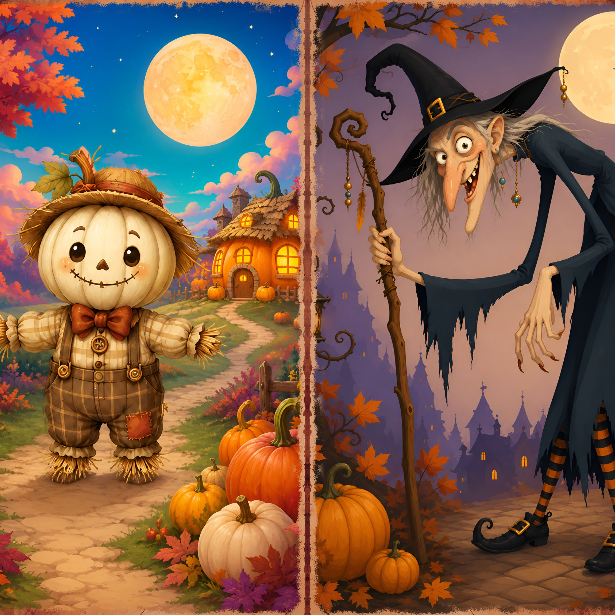 LunicArtDesign Witch Halloween material paper 5.5 x 8.5 inches 20 different sheets