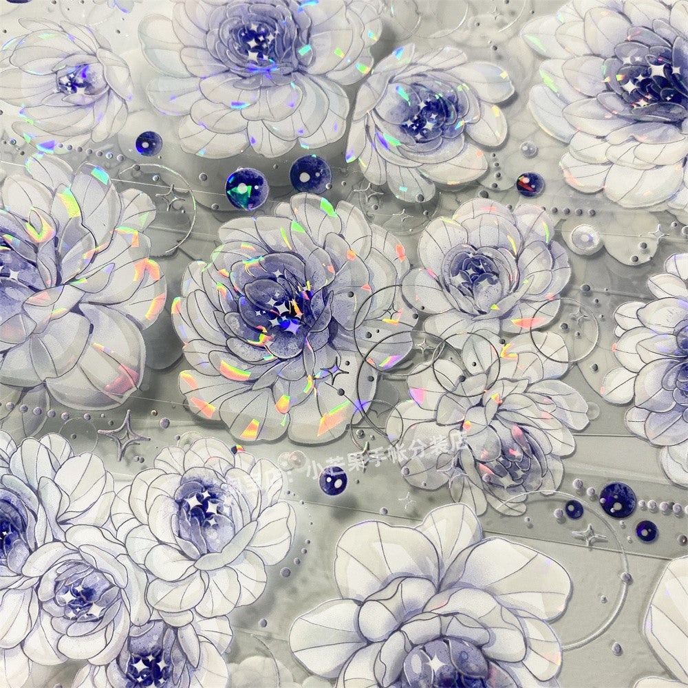Glass Purple Flower PET Tape – 5.5cm x 100cm - ViktaShop