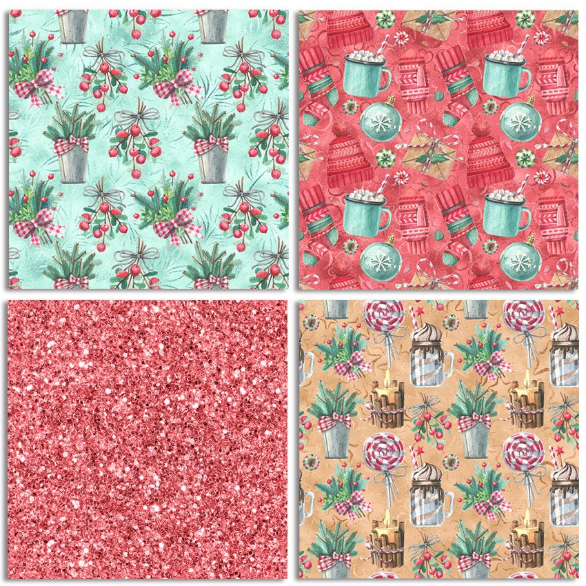 Christmas Pattern Background Paper – 24 Sheets - ViktaShop