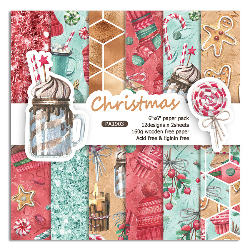 Christmas DIY Photo Album Junk Journal Pattern Paper - 24 Sheets - ViktaShop