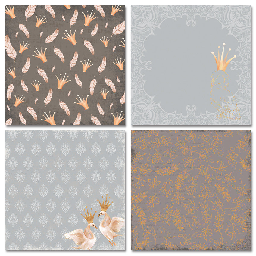 Golden Swan Handmade Decorative Pattern Paper - 24 Sheets - ViktaShop