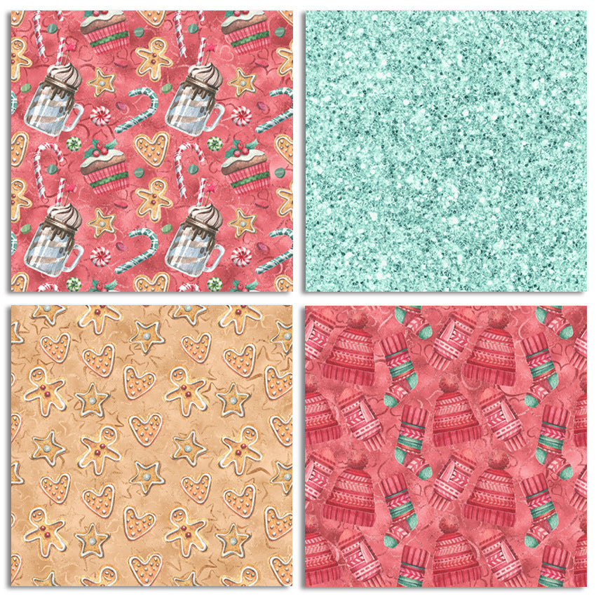 Christmas Pattern Background Paper – 24 Sheets - ViktaShop