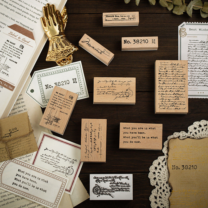 Wooden Handbook Stamp - Instagram-Inspired Minimalist Diary Decoration, 8 Styles