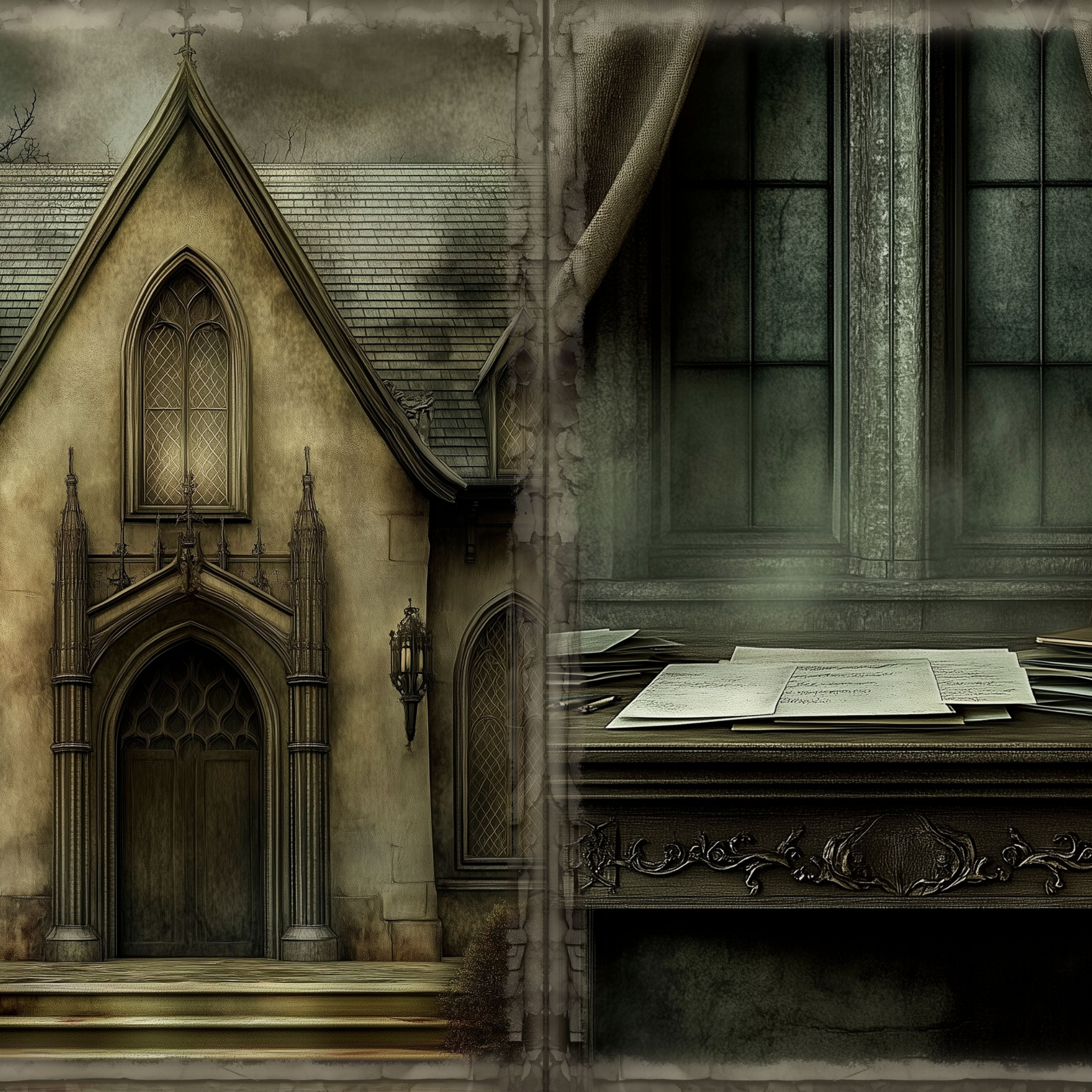LunicArtDesign Vintage Gothic material paper 5.5 x 8.5 inches 20 different sheets