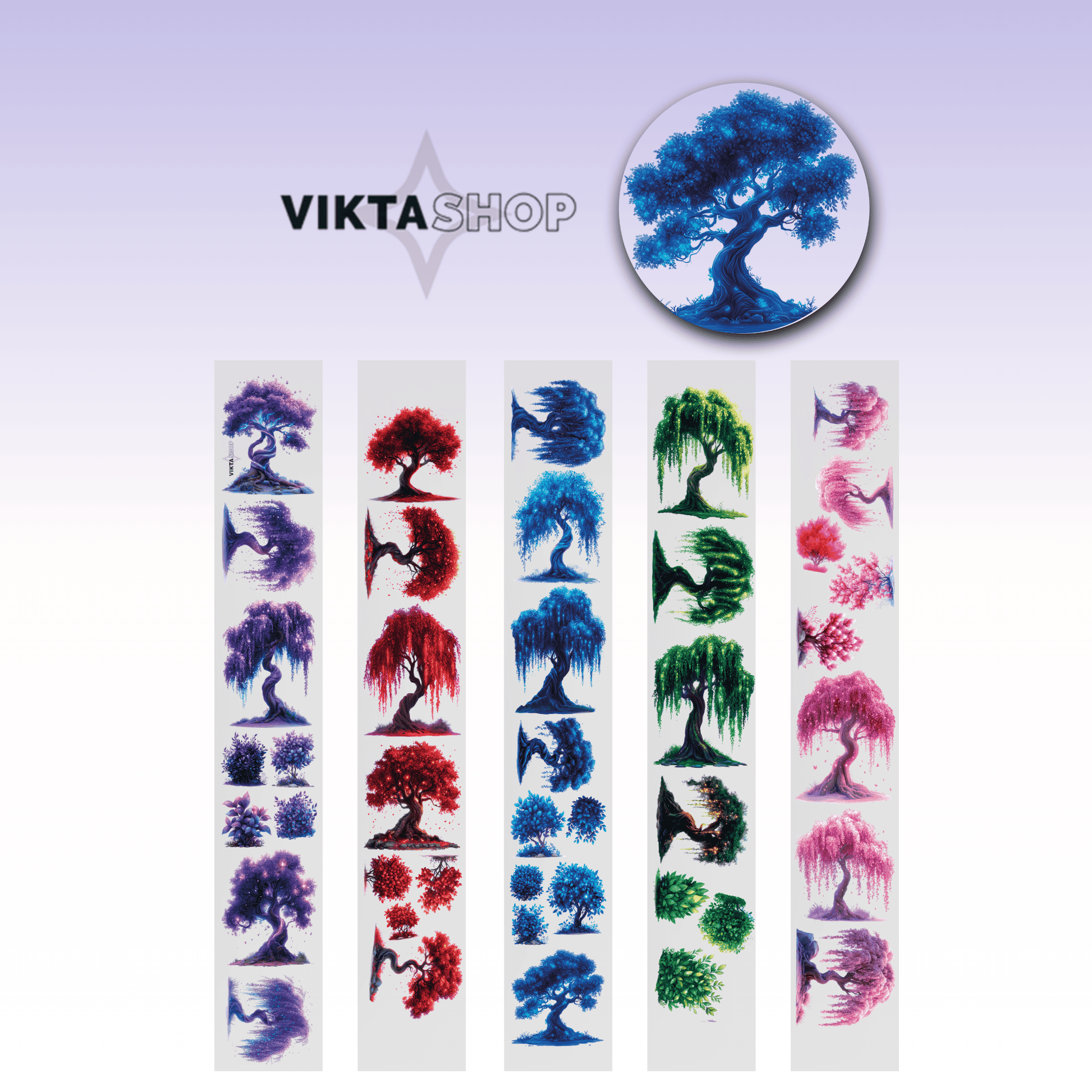 Viktashop Magic Trees PET tape 8cm x 2.5m