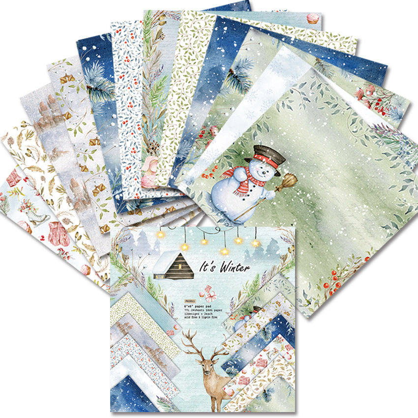 Winter Time Single-Sided Pattern Background Paper - ViktaShop