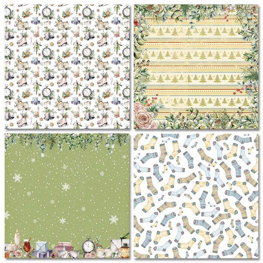 Christmas Season DIY Photo Album Card Pattern Paper - 24 Sheets - ViktaShop