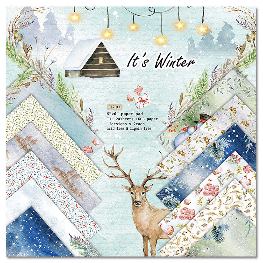 Winter Time Single-Sided Pattern Background Paper - ViktaShop