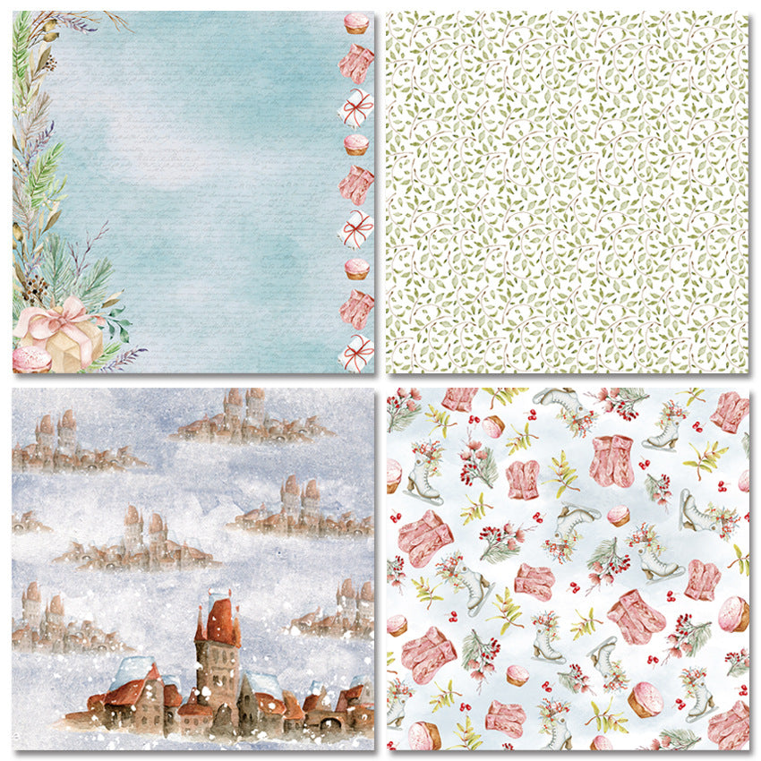 Winter Time Single-Sided Pattern Background Paper - ViktaShop