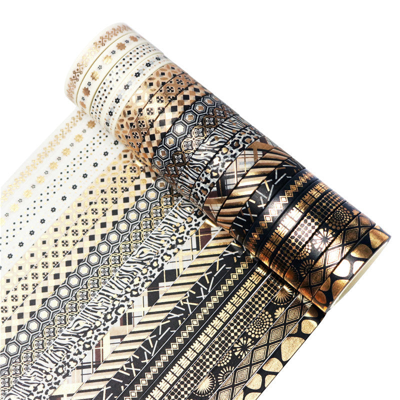 Black Gold Bronzing Paper Tape, 20 Pcs - ViktaShop