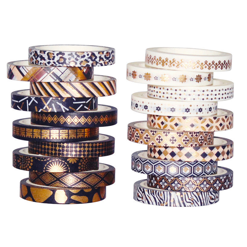 Black Gold Bronzing Paper Tape, 20 Pcs - ViktaShop