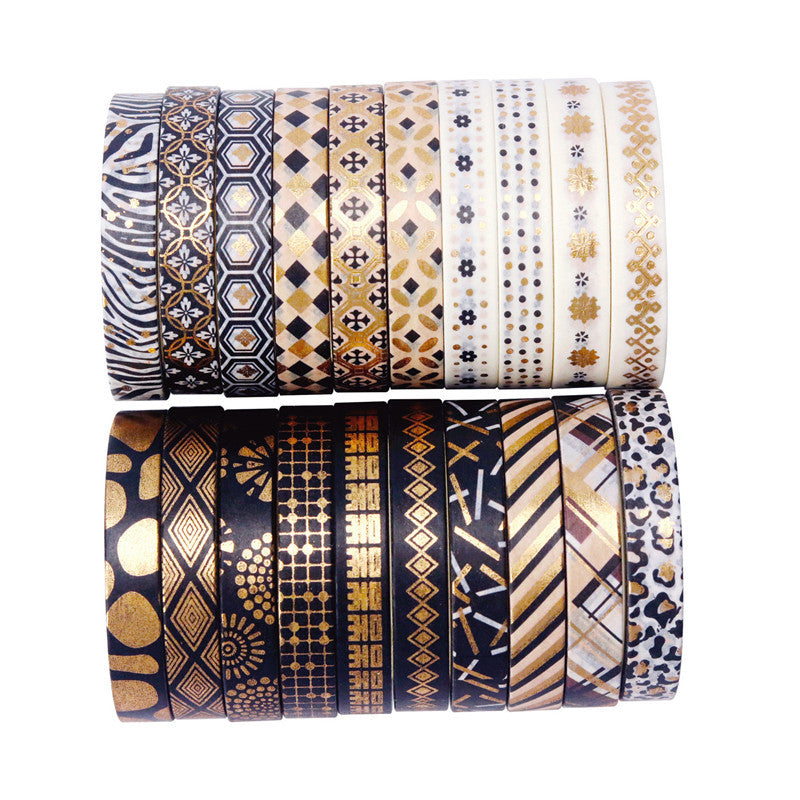 Black Gold Bronzing Paper Tape, 20 Pcs - ViktaShop