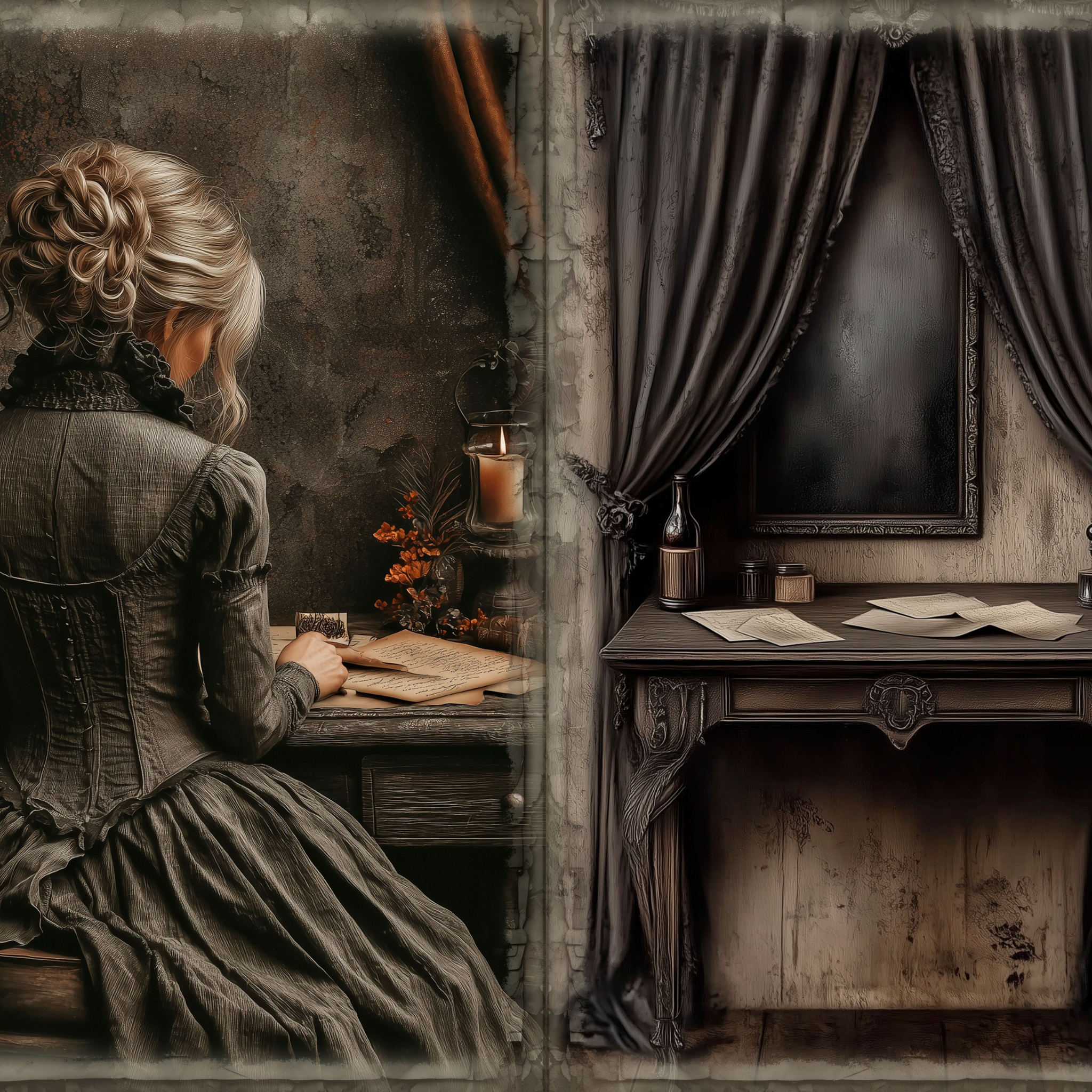 LunicArtDesign Vintage Gothic material paper 5.5 x 8.5 inches 20 different sheets
