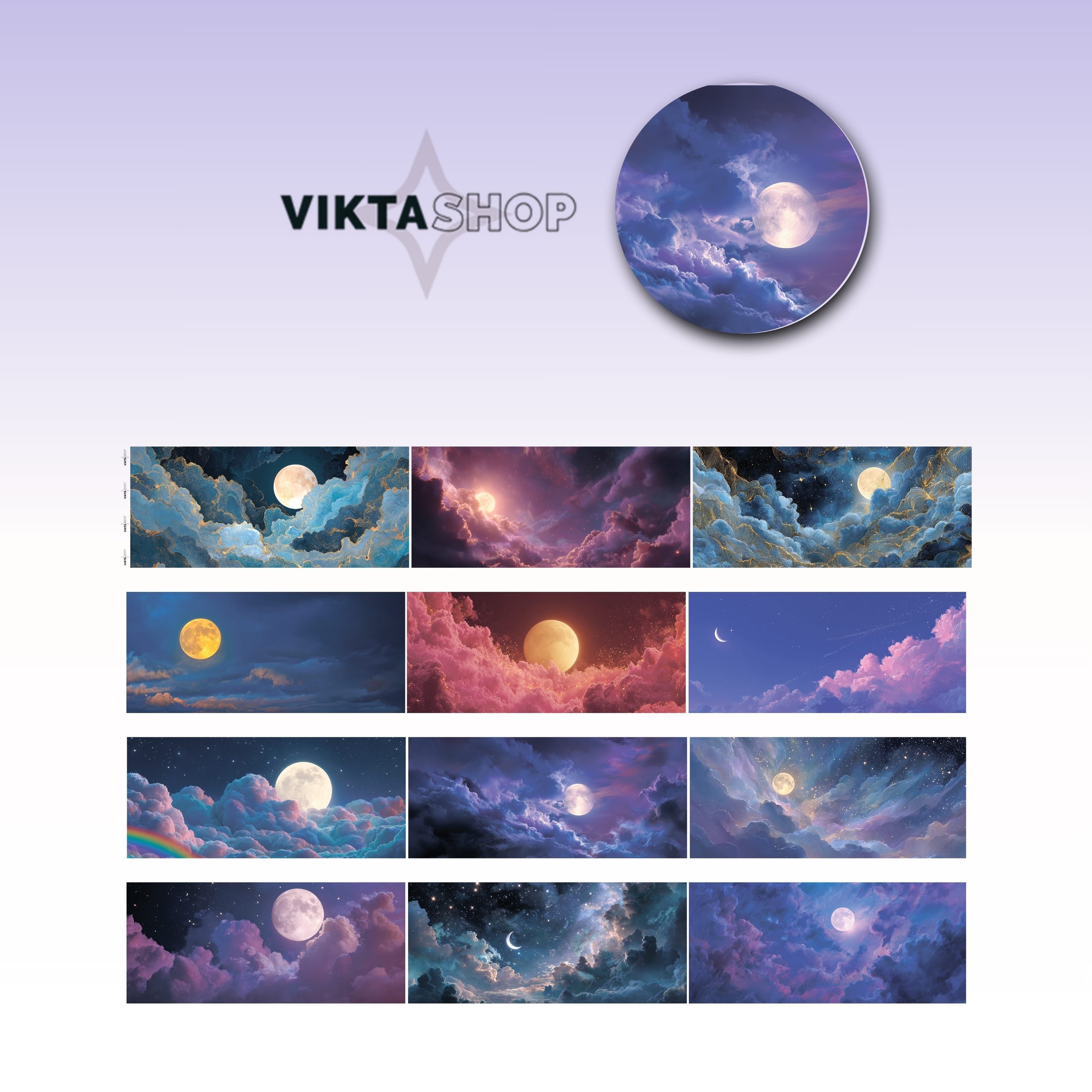 Viktashop Magic Moon PET Tape 9cm x 2.5m - ViktaShop