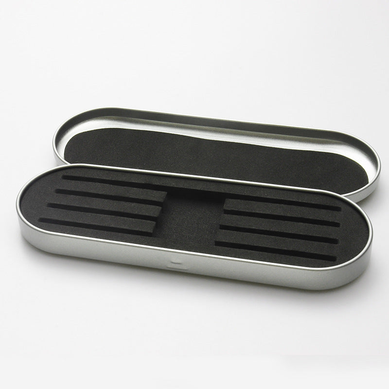 Tinplate Eyelash Tweezers Storage Box – 4 Slot Iron Grafting Tool Organizer - ViktaShop
