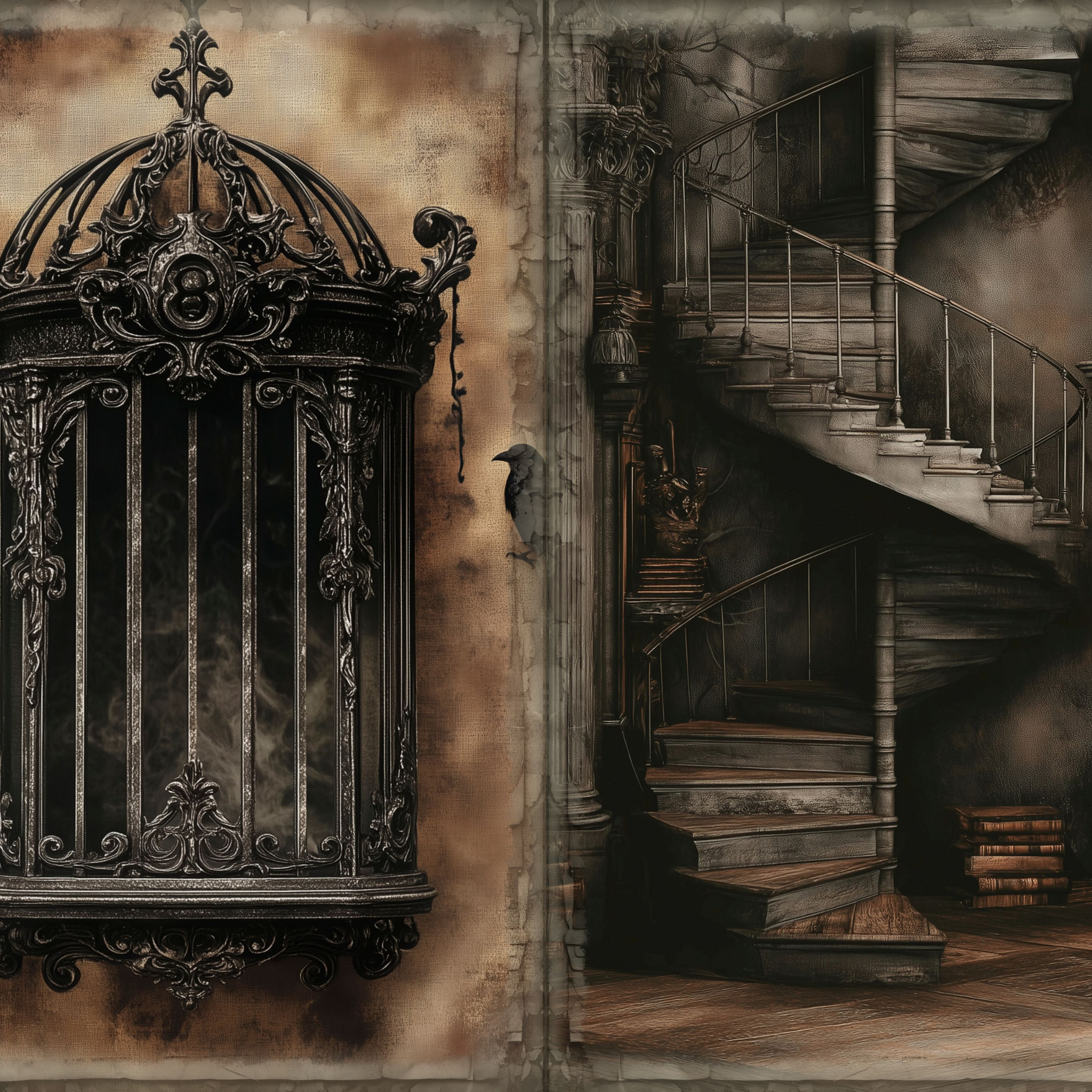 LunicArtDesign Vintage Gothic material paper 5.5 x 8.5 inches 20 different sheets