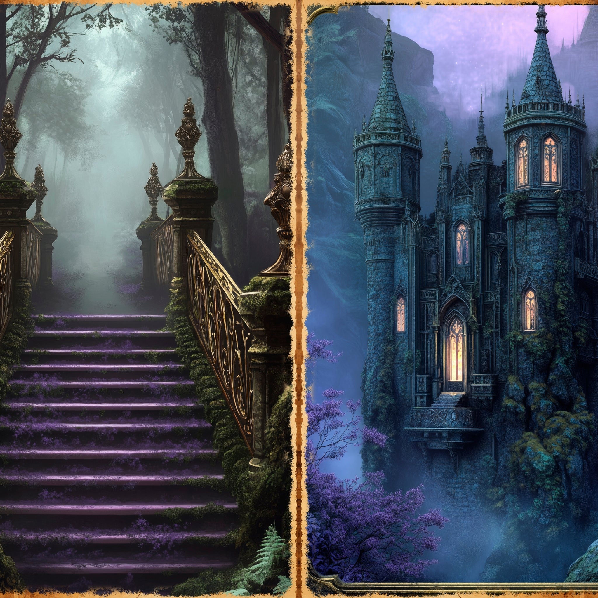 LunicArtDesign Witch Forest material paper 5.5 x 8.5 inches 20 different sheets