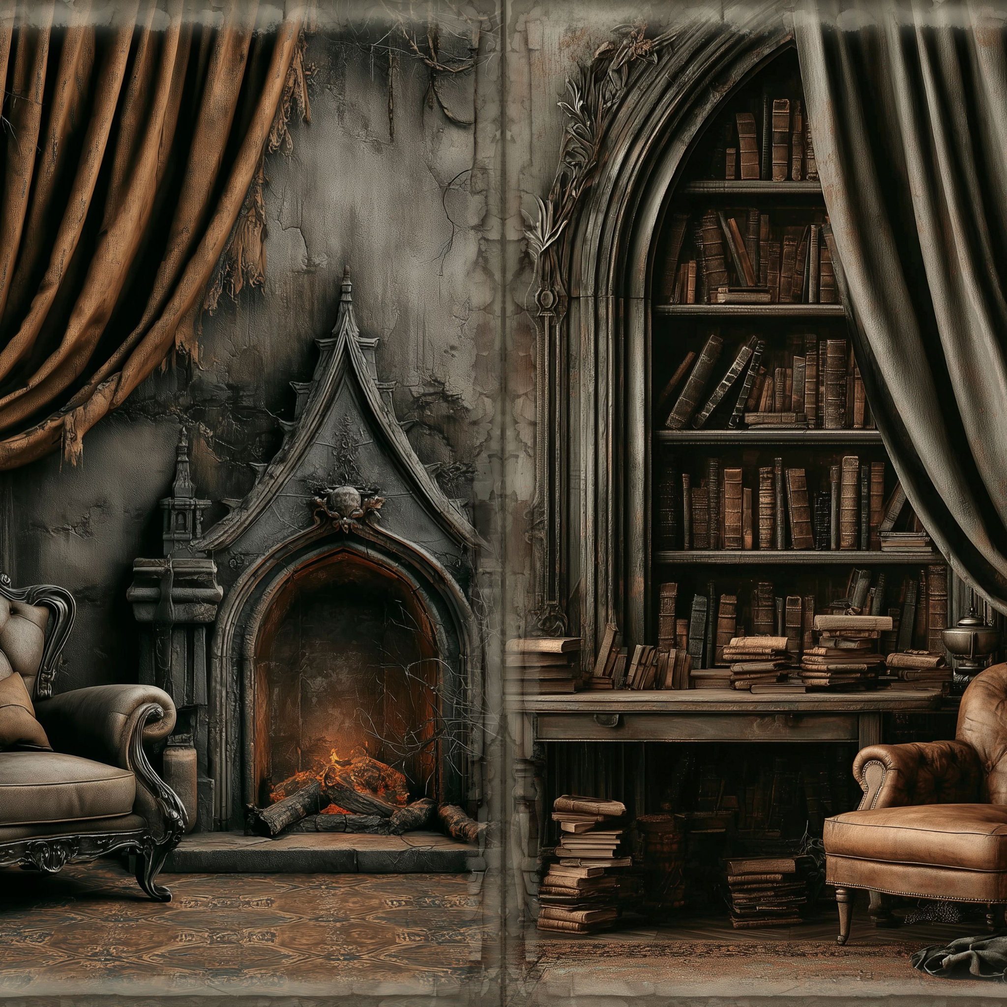 LunicArtDesign Vintage Gothic material paper 5.5 x 8.5 inches 20 different sheets