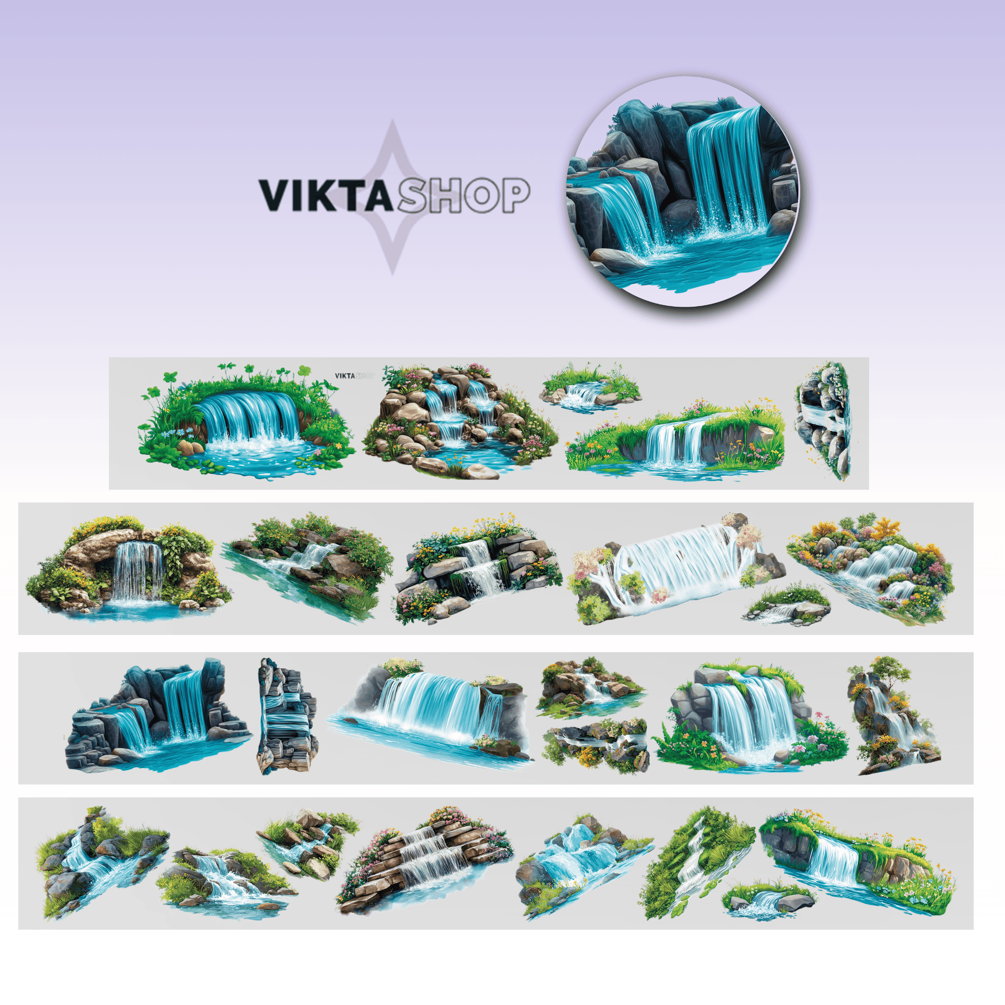 Viktashop Waterfall PET tape 9cm x 2.5m