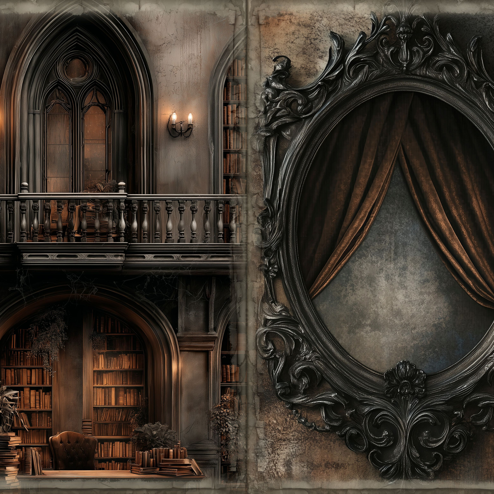 LunicArtDesign Vintage Gothic material paper 5.5 x 8.5 inches 20 different sheets