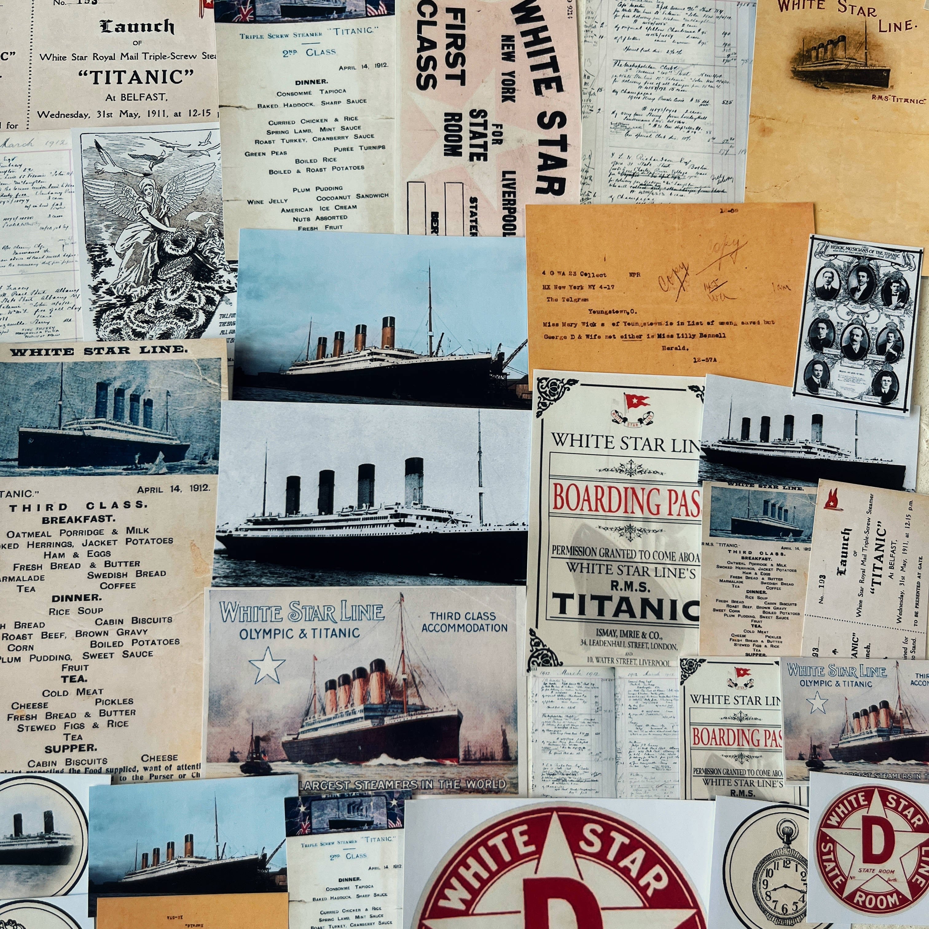 Retro Voyage Titanic Material Papier