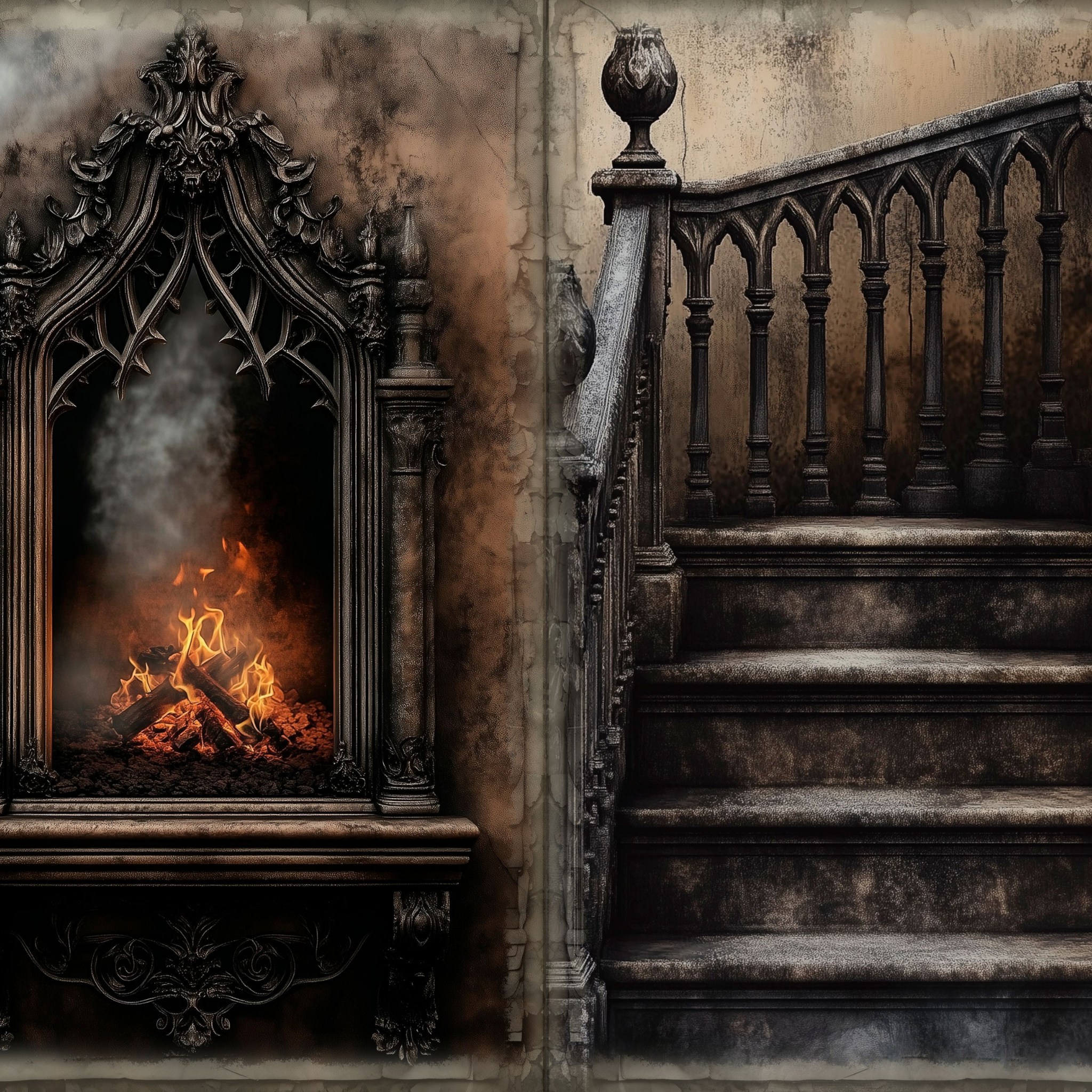 LunicArtDesign Vintage Gothic material paper 5.5 x 8.5 inches 20 different sheets